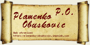 Plamenko Obušković vizit kartica